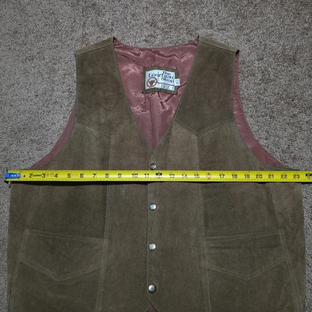 The‎ Leather Shop Sears Suede Western Vest Horse & Horseshoe Embossed Mens XL